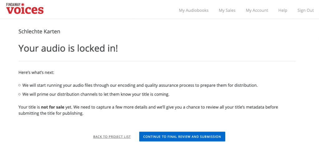 FindawayVoices Audio locked in