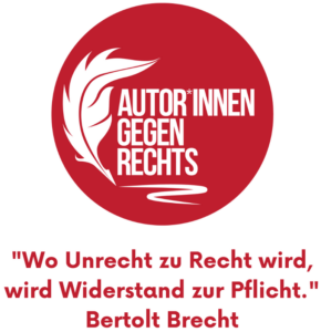 Logo "Autor*innen gegen Rechts" des VS, Verbands deutscher Schriftsteller:innen in ver.di