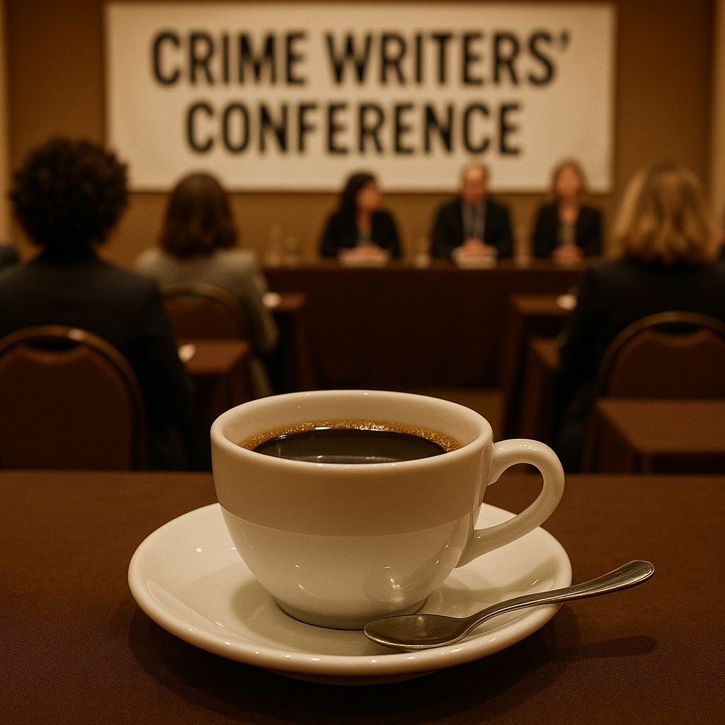 Im Workshop generiertes Bild einer Kaffeetasse bei einer Konferenz von Krimiautor:innen