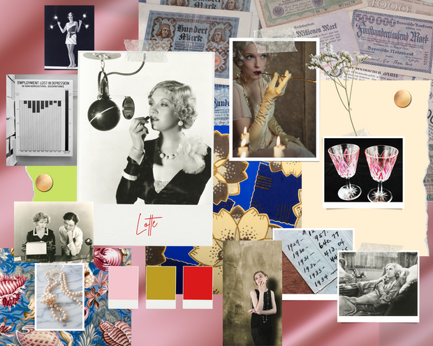 Moodboard zur Figur "Lotte" im Projekt1930