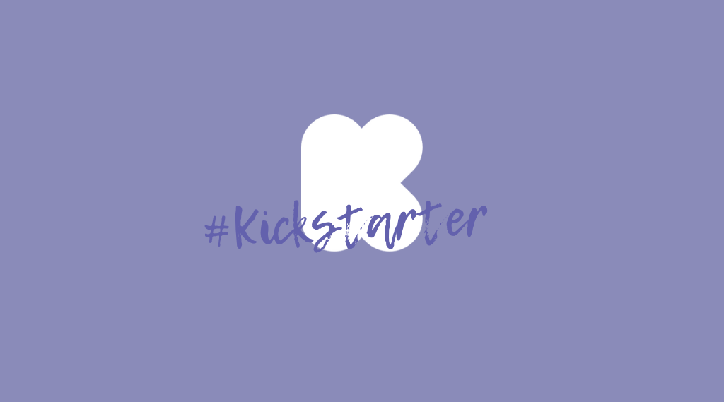 Grafik des Kickstarter-"K"-Logos, davor der Schriftzug "#Kickstarter"