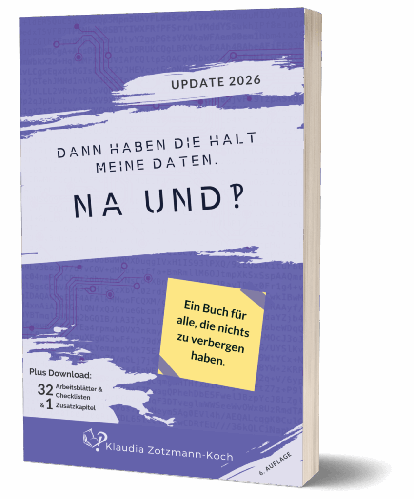 Cover-Mock-up der sechsten Auflage von "Dann haben die halt meine Daten. Na und?!"