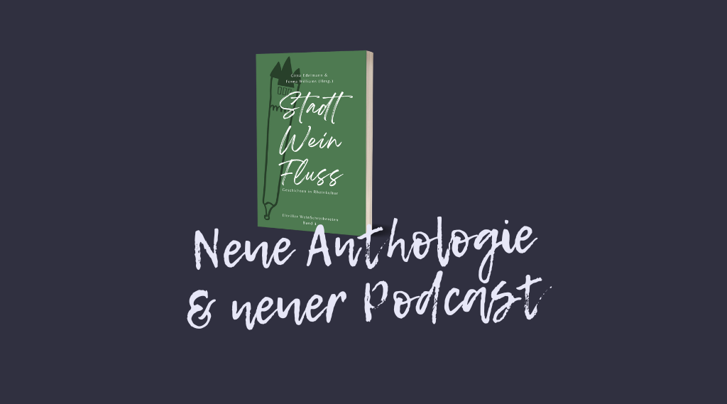 Header mit Cover-Mock-up der Anthologie "Stadt – Wein – Fluss"